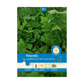 Petersiliensamen, Saatgut für 1000 Petersilienpflanzen pro Packung. Salatblättrige, aromatische Petersilie für den Anbau im Freiland oder in Töpfen.